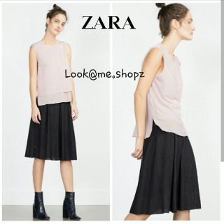 Zara : Pink Tulle Piped T-Shirt