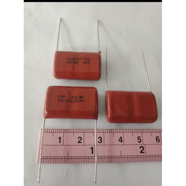0.033UF 1600V 333K 330NF (แพ็ค1ตัว) คาปาซิเตอร์ไมล่าญี่ปุ่น 333PF 1.6KV ขาห่าง25มิล ตัวเก็บประจุ ญี่
