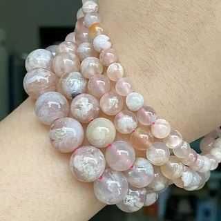 กำไลข้อมือหินแท้ Cherry blossom Agate หรือ Sakura Agate ขนาก 6,8,10 mm