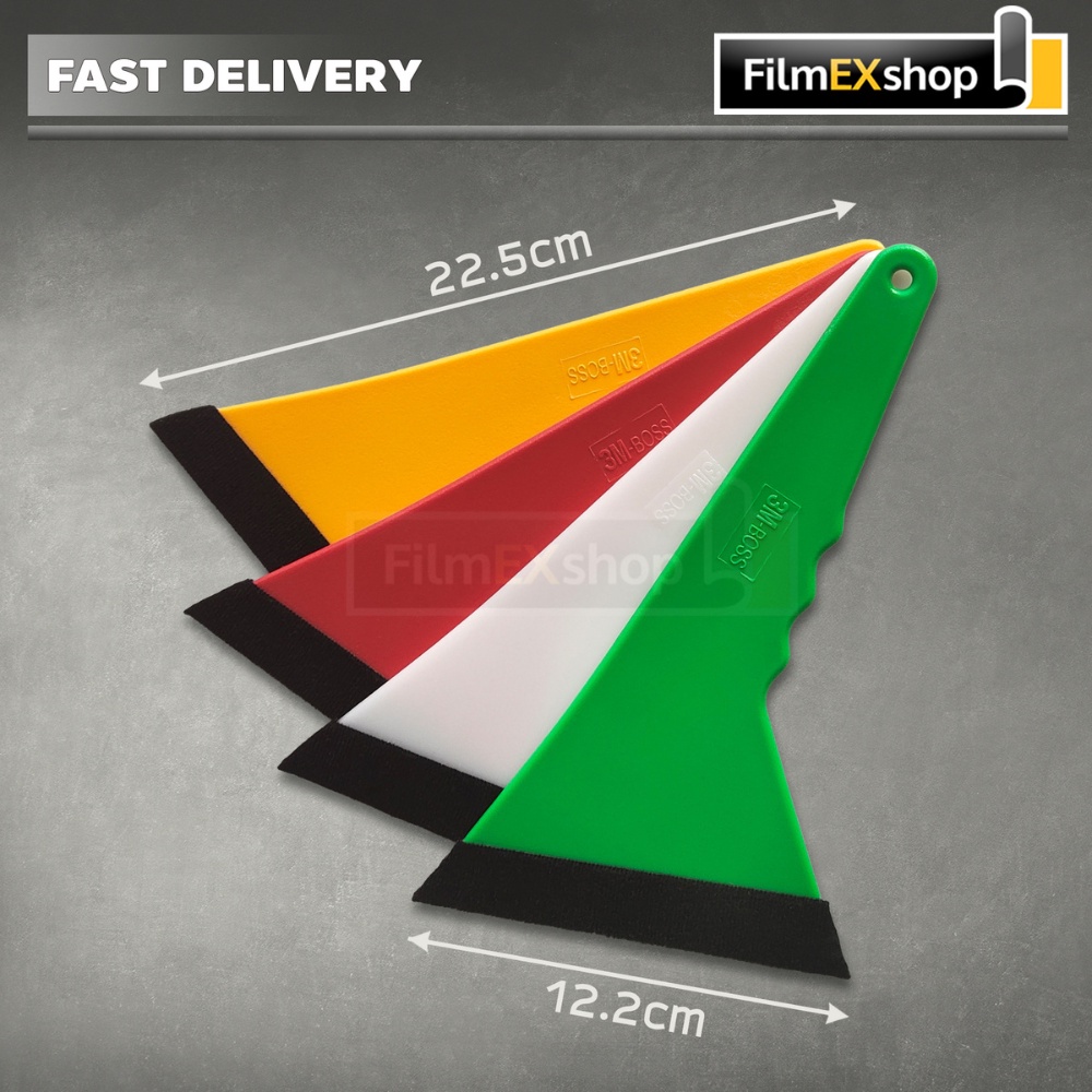 เกียงรีดฟิล์ม อุปกรณ์ติดฟิล์ม เครื่องมือช่างฟิล์ม 3MBOSS23х12.5cm(№6) Heat Resist Plastic Squeegee W