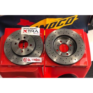 จานเบรคคู่หน้า Brembo XTRA ของแท้สำหรับ Honda Jazz Ge Gk / freed