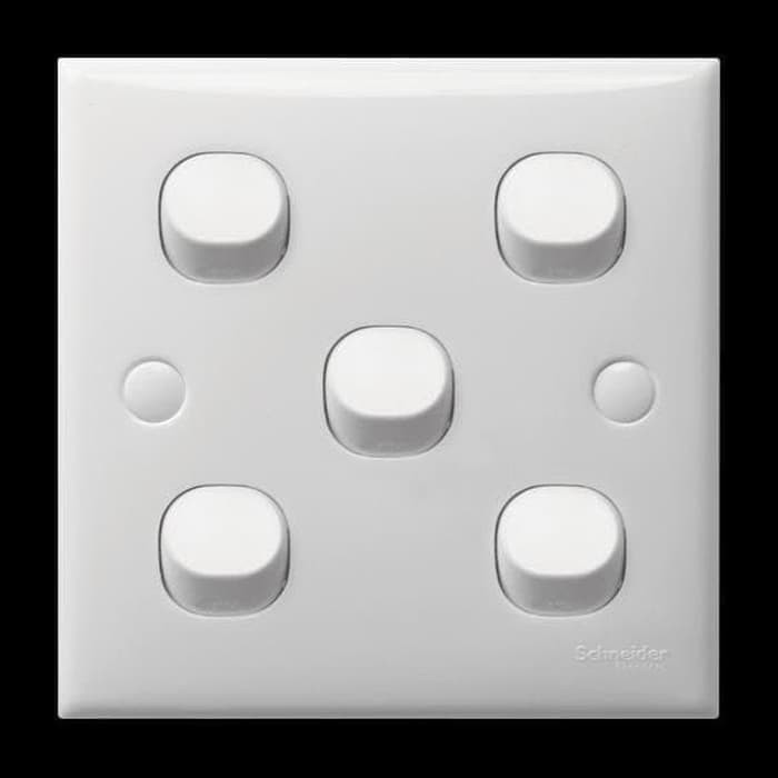 TOMBOL สวิตช์ 5 ปุ่ม 5 Gang CLASSIC E35_1AR_WE_G3 1 Way / E35_2_3A_WE_G12 2 Way Schneider / Clipsal