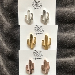 Stud Earrings :: Cactus