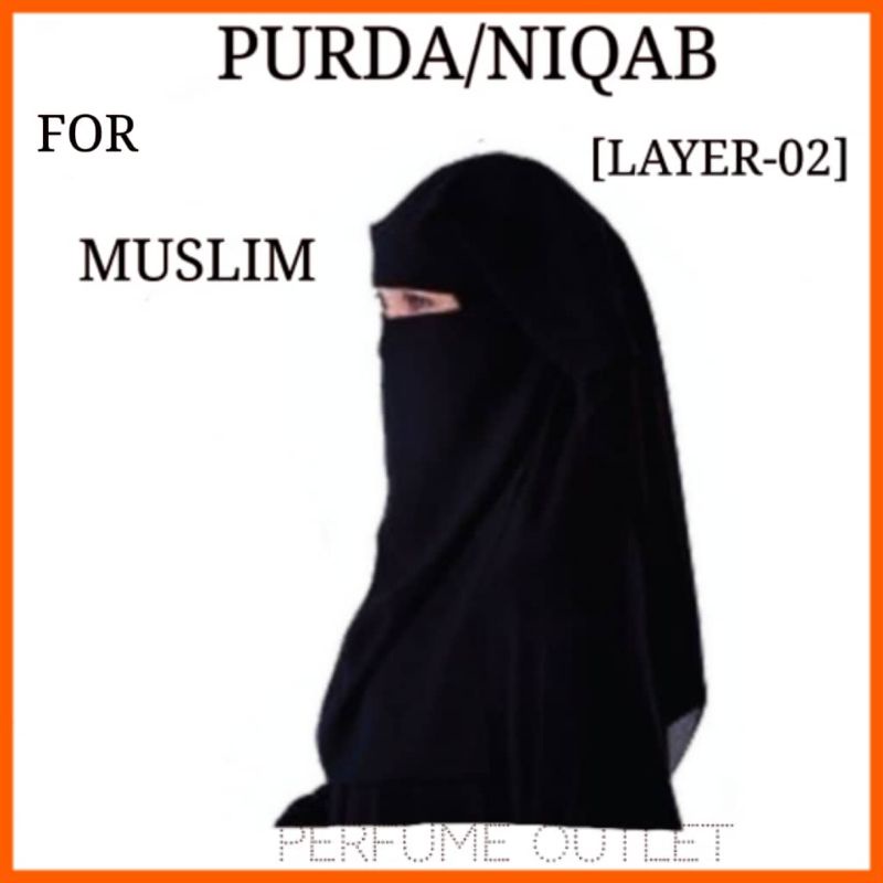 NIQAB/PURDA สําหรับ MUSLIMAH - ชั้น 02 (สีดํา)Sunnah Fashion