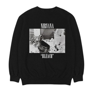 Nirvana - BLEACH | เพลง CREWNECK | เสื้อกันหนาว BAND | Unisex | Merch เครื่องดนตรี | หินกรันจ์ | Kurt COBAIN