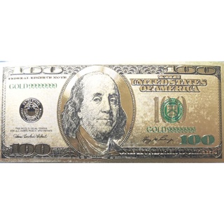 แบงก์​เคลือบ​ทอง​ฟ​อยล์, แบงก์​สหรัฐอเมริกา​ USA, 100 Dollars (รุ่นเก่า), #