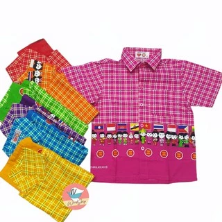 เสื้ออาเซียน เสื้ออาเซียนเด็กคอปก เด็กและผู้ใหญ่ คอตตอนอย่างดี 7 สี พร้อมส่ง