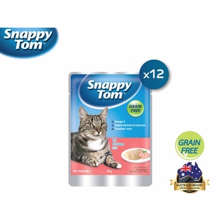 สแนปปี้ทอม อาหารแมวขนาด 85 กรัม สูตรไก่ x12 ซอง (Snappy Tom CAT FOOD 85 g. Chicken x12 pouches)