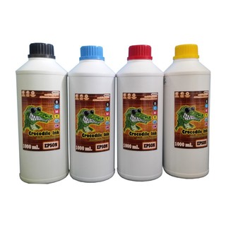 Epson Crocodite ink หมึกเติมTank สำหรับเครื่อง Epson ทุกรุ่น 4 ขวด1000 ml/ขวด (Black/Cyan/Maganta/Yellow)