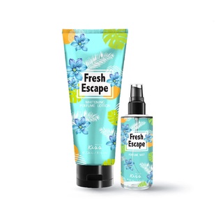 Malissa Kiss Whitening Perfume Lotion &amp; Body Mist  Fresh Escape เเพ็คคู่ โลชั่น + น้ำหอม