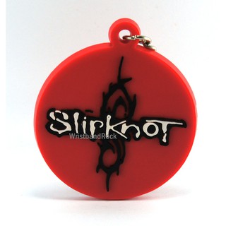 SLIPKNOT พวงกุญแจ ยาง ปั้มนูน สลิปน็อต ร็อค พังค์ เมทัล ไม่เท่คืนได้ SKT100