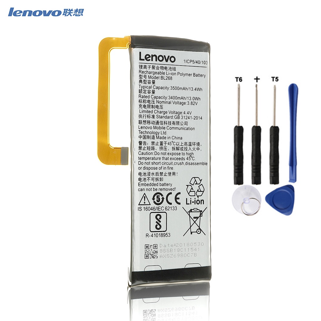 Original battery 3.82V 3500mAh BL268 For Lenovo ZUK Z2 Z2131 Battery  Gift Tools