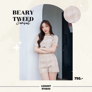 #LNS186 " Beary Tweed Jamsuit "