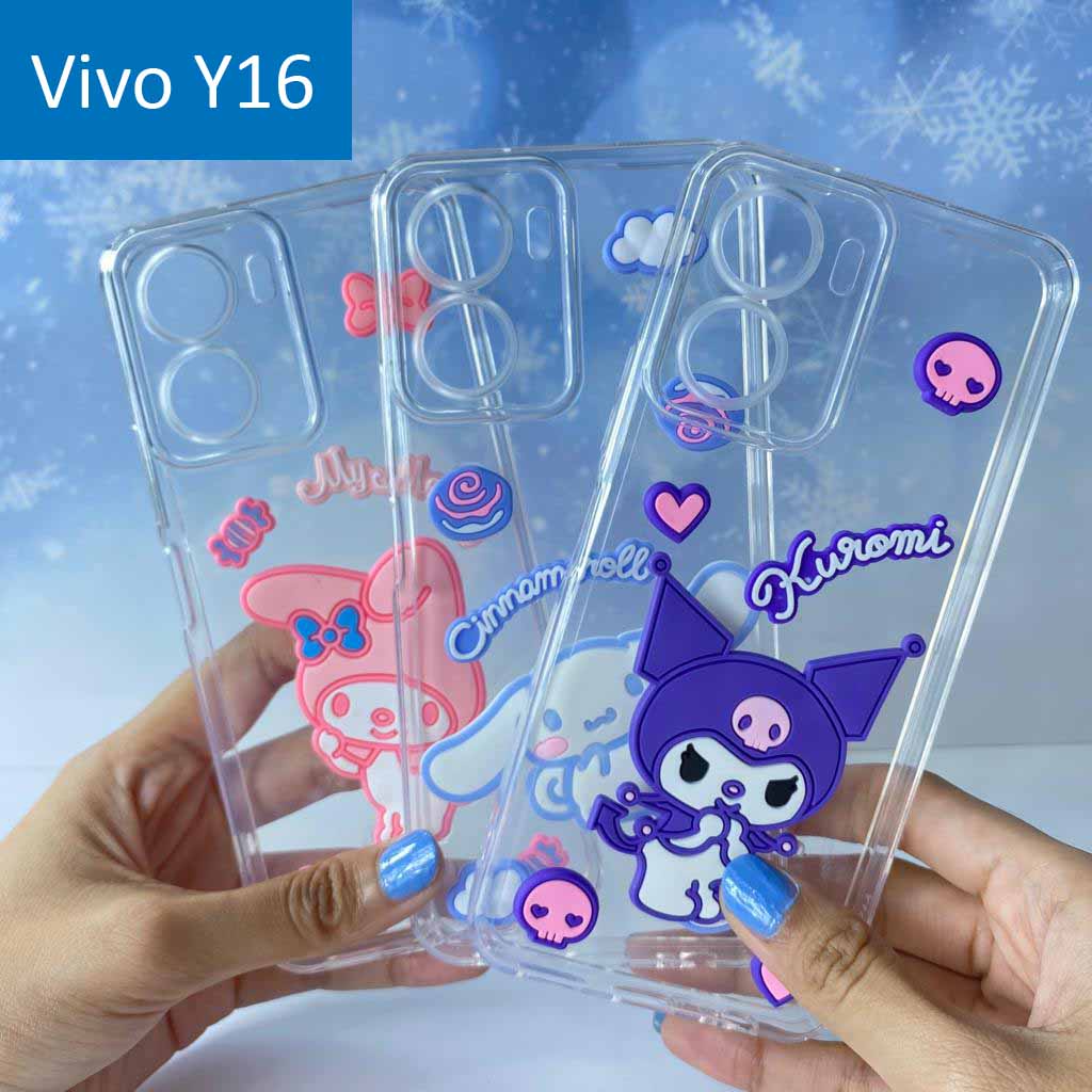 CaseClear 3D นูน VIVO Y16 - เคสโทรศัพท์มือถือล่าสุด - VIVO Y16 - ฟิล์มกันรอยมือถือ - VIVO Y16