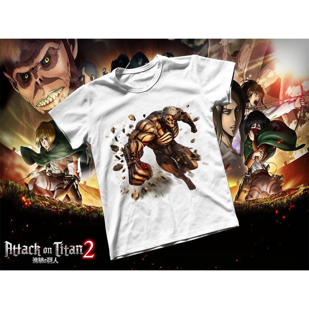 เสื้อยืดผ้าฝ้าย Unisex - อะนิเมะ - Attack on Titan - Armored Titan