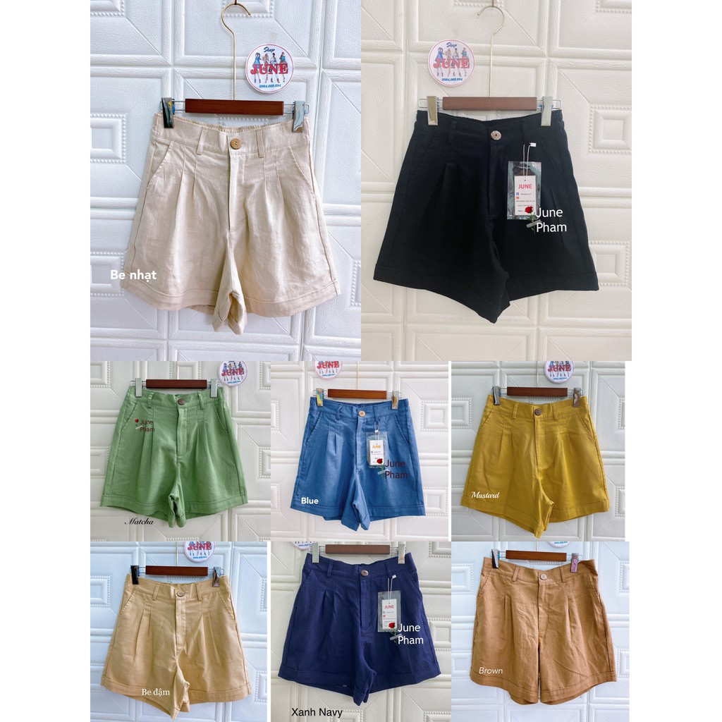 [JUNE LINEN] Q03. กางเกงขาสั้น LINEN. 15 สี. มีไซด์ใหญ่ รูปจริง