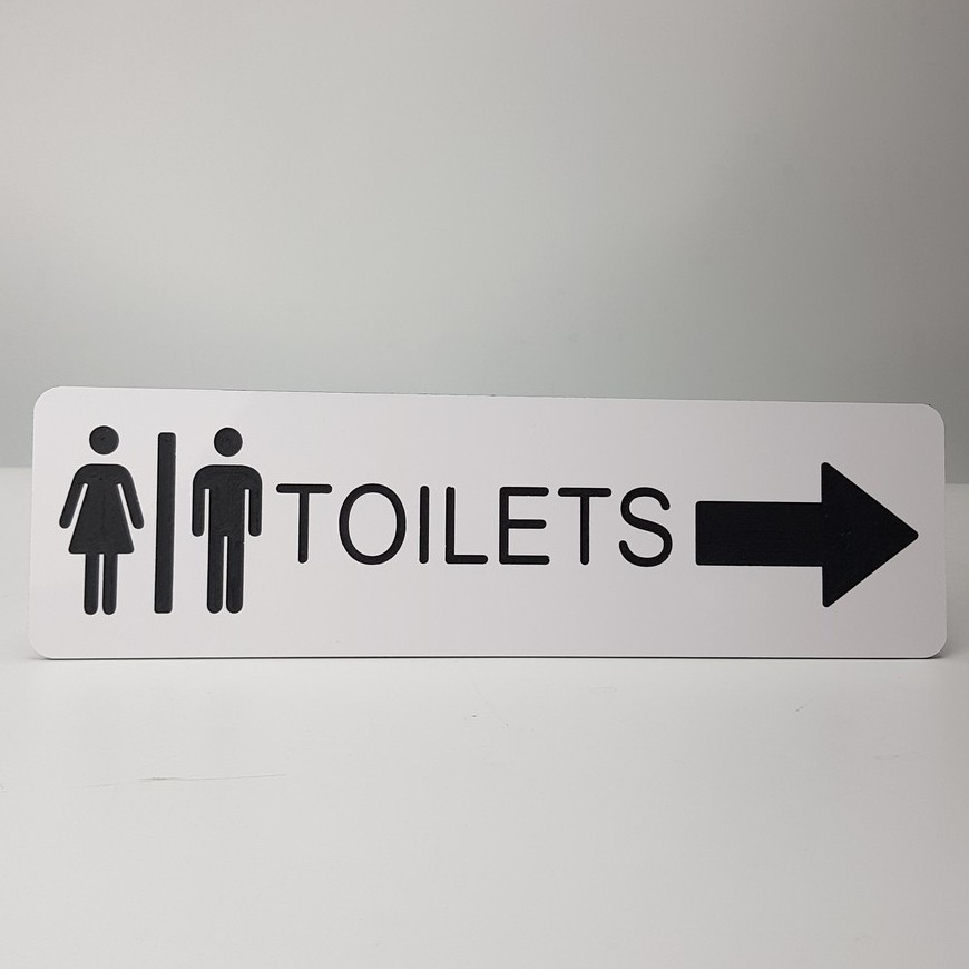ป้ายห้องน้ำ ชาย-หญิง ขนาด 10 x 35 ซม. (ป้ายอลูมิเนียมคอมโพสิต) สีขาว