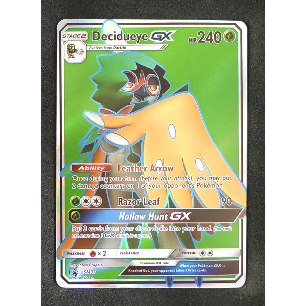 Decidueye GX SM37 จูไนเปอร์ Pokemon Card (Matt Shadow Series) ภาษาอังกฤษ