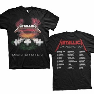 เสื้อยืดอินเทรนด์ผู้ชายอินเทรนด์ผู้หญิงMetallica เสื้อยืดผู้ชายแขนสั้นสีดำS-3XL