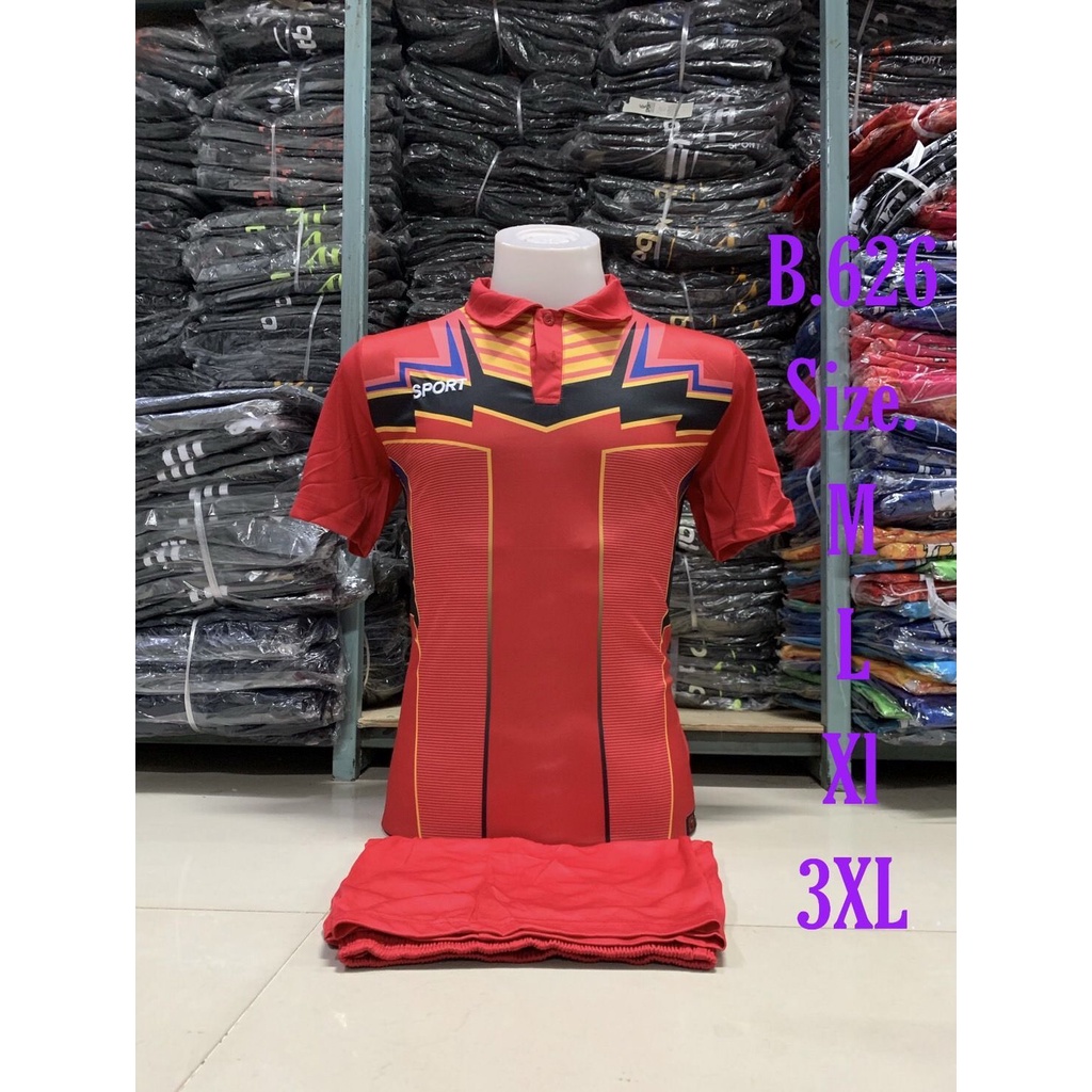 ชุดกีฬาคอปกแขนสั้นsport 2022 ชุดเสื้อ+กางเกง ชุดเสื้อกางเกงออกกำลังกาย ชุดกีฬา (P53)