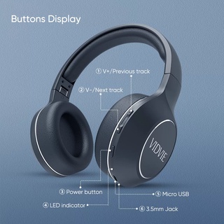 VIDVIE 2107 Wireless Headset Lightweight Foldable with Mic 3.5mm Jack Hi-Fi Stereo Sound Audifonos Headphone