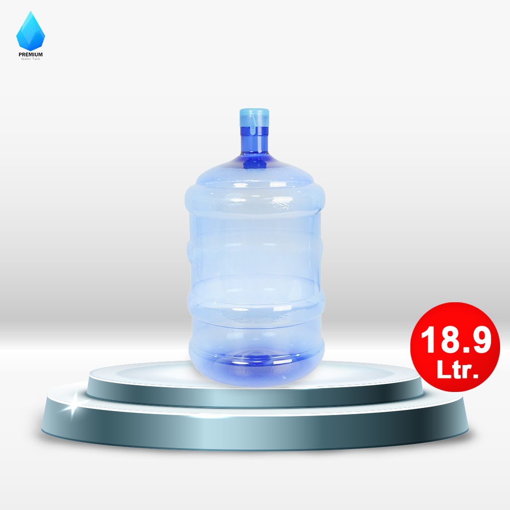 Premiumwatertank ถังน้ำ ถังน้ำดื่ม PET ขนาด 18.9 ลิตร ถังน้ำมีก๊อกพร้อมหูหิ้วรุ่น ลาย 1X
