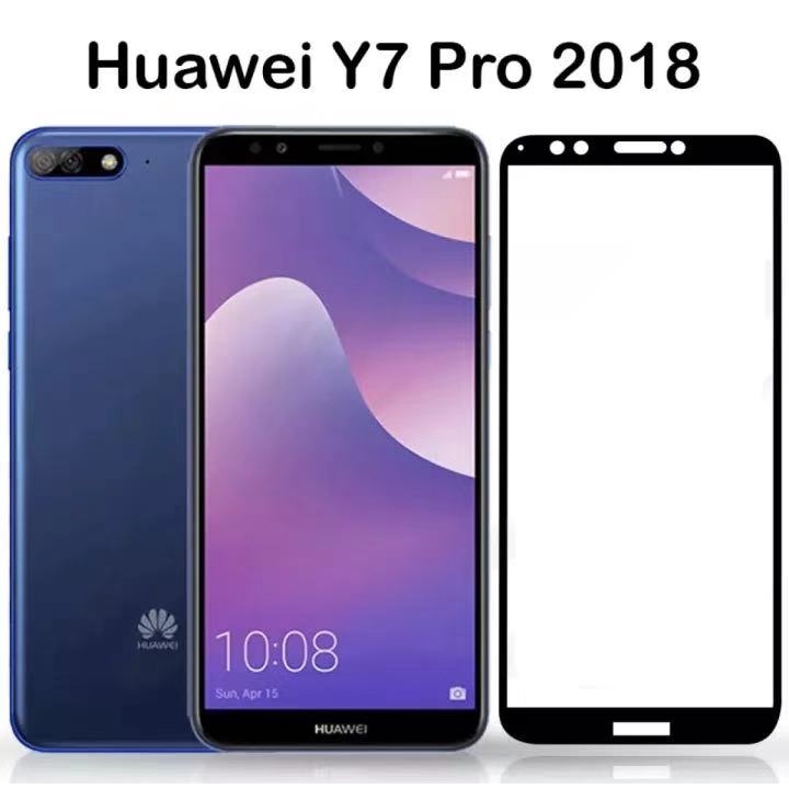 ฟิล์มกระจกนิรภัยเต็มจอ For Huawei Y7Pro 2018 ฟิล์มกระจกเต็มจอ ฟิล์มกันกระแทก HUAWEI Y7PRO