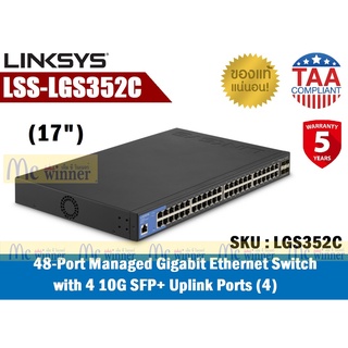 SWITCH HUB LINKSYS (LSS-LGS352C) 48-PORT MANAGED GIGABIT SWITCH (48 Port POE + 4 Port SFP) (17") ประกัน 5 ปี *ของแท้*