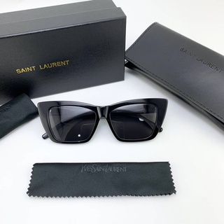 YSL SAINT LAURENT EYEWEAR CAT-EYE FRAME SUNGLASSES แว่นกันแดดแบรนด์วายเอสแอล อีฟแซงโรลองต์ ทรงแคทอาย สีดำ