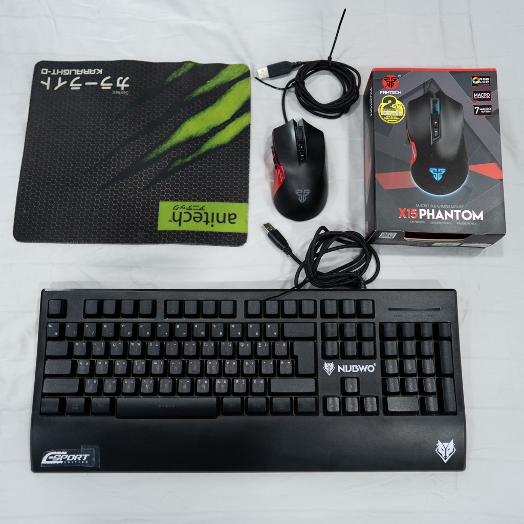 (มือสอง) Keyboard NUBWO Gaming รุ่น VAKANT NK 30 Mouse Fantech X15 Phantom เมาส์ คีย์บอร์ด เกมมิ้ง G