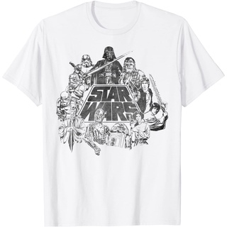 เสื้อยืดคอกลมเสื้อยืด พิมพ์ลายกราฟฟิค Star Wars สไตล์คลาสสิกS-4XL