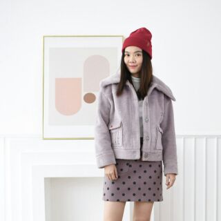 แจ็คเก็ตเฟอร์สีม่วง Violet Furry Jacket