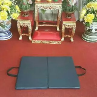 เบาะสมาธิ เบาะรองนั่ง หุ้มหนัง พับได้ มีหูหิ้วพกพาสะดวก มีหลายขนาด