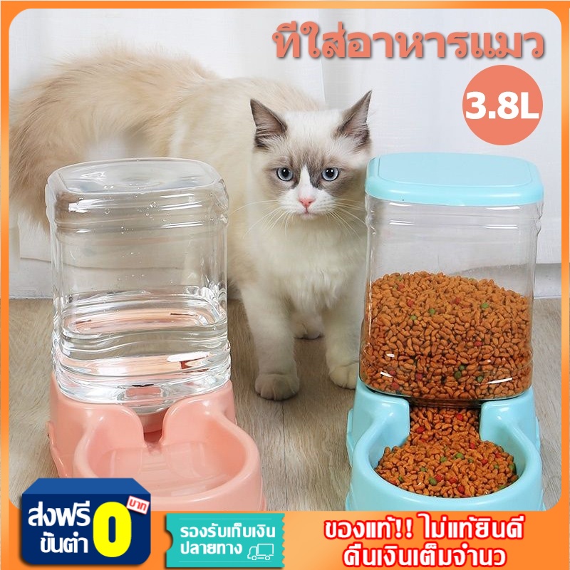 Bowls & Feeders 89 บาท ที่ใส่อาหารแมว ที่ใส่อาหารหมา ที่ให้อาหารแมวอัตโนมัติ ที่ให้อาหารแมว เครื่องให้อาหารแมวแมว เครื่องจ่ายน้ำ 3.8L Pets