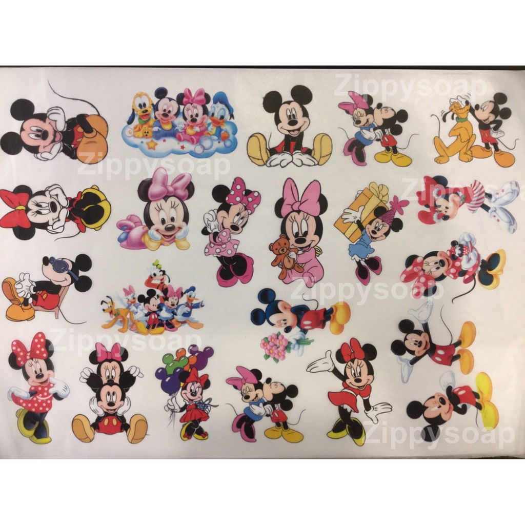 กระดาษเดคูพาจลาย mickeyMinniey1แผ่น 006712
