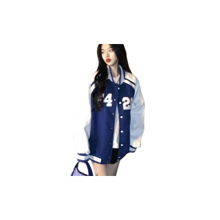 RUO BEI XUAN สุภาพสตรีชุดเบสบอล 2022 ฤดูใบไม้ร่วงและฤดูหนาวใหม่ย้อนยุคป่าเกาหลีรุ่นชุดเบสบอลเสื้อแจ็คเก็ตสตรีเสื้อโค้ทแฟชั่นผู้หญิง 2022 เสื้อแขนยาว เสื้อผ้าแฟชั่น