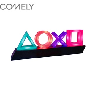 COMELY ไฟไอคอนใหม่ LED เดสก์ท็อปเพลงบรรยากาศไฟกลางคืน PS4 เกมเล่นเกมไอคอนควบคุมด้วยเสียง Light