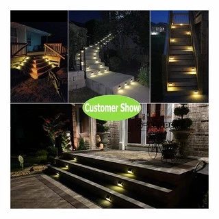 Warm white light LTD3-Y Solar light 3 LED ติดบันไดหน้าบ้าน รั้วบ้าน เพิ่มความสวยงาม สีเงิน