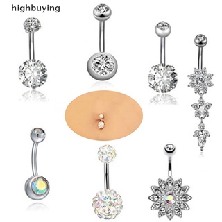 [highbuying] 7 ชิ้น / เซต สเตนเลส คริสตัล ท้อง ปุ่ม แหวน สะดือ เครื่องประดับร่างกาย เจาะใหม่