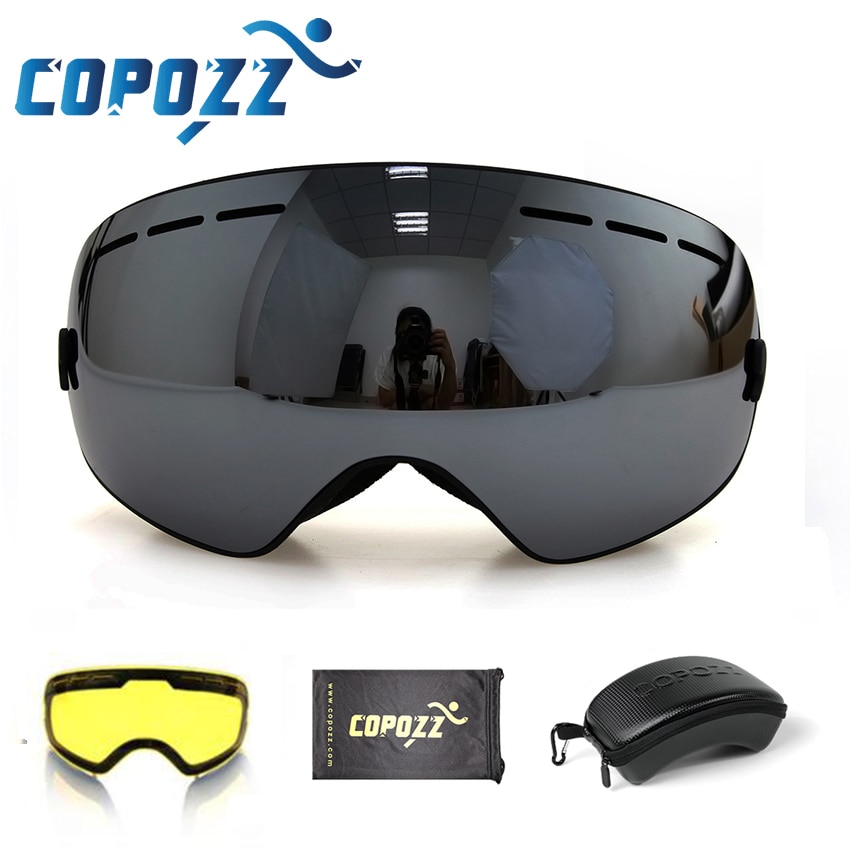 COPOZZ brand ski goggles 2 layer lens anti-fog UV400 day and night ...