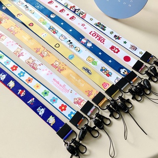 【ซื้อ 5 แถม 1】สายคล้องโทรศัพท์ ผ้าไนล่อน ลายการ์ตูนน่ารัก สําหรับกล้อง กระเป๋าใส่บัตร โทรศัพท์