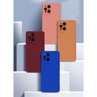 Oppo Find X3 / Pro เคสนิ่ม กันกระแทก ซิลิโคน สีพื้น ป้องกันกล้อง ฝาหลัง แบบบาง