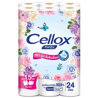 (แพ็ค 24 ม้วน) Cellox Purify Big Roll Tissue เซลล็อกซ์ เพียวริฟาย กระดาษชำระ