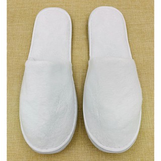 White Slipper Cloral fleece close toes EVA 5 mm  (สลิปเปอร์)