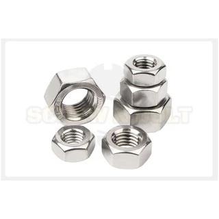 หัวน็อต ตัวเมีย หกเหลี่ยม สแตนเลส 304 เกลียวมิล หยาบ M6 M8 M10 M12 / Hexagon Nut Stainless Steel SUS304 M6 M8 M10 M12