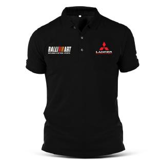 เสื้อยืดโปโล ผ้าฝ้าย พิมพ์ลาย Mitsubishi Ralliart Evo Lancer Baju สําหรับผู้ชาย และผู้หญิง