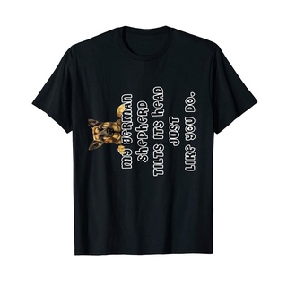 เสื้อยืดพิมพ์ลายแฟชั่น เสื้อยืดผ้าฝ้าย พิมพ์ลาย My German Shepherd Tilts His Head German Shepherd ของขวัญ สําหรับผู้ชาย