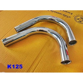 SUZUKI K125 EXHAUST PIPE "CHROME" SET PAIR // คอท่อไอเสีย เหล็กชุบโครเมี่ยม เซ็ท 2 ชิ้น