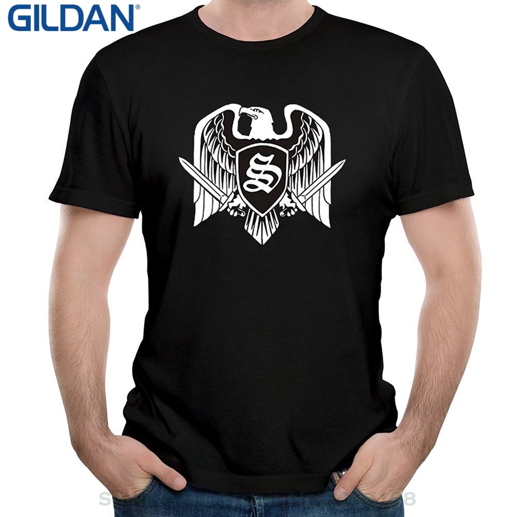 ผ้าฝ้ายที่ไม่ซ้ํากันรอบคอวัยรุ่น Pop Top Tee Skrewdriver Rock Band Eagle Badge ที่ไม่ซ้ํากัน MenS แข