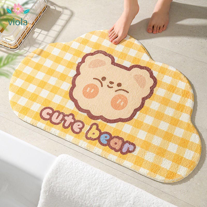 พรม พรมเช็ดเท้า พรมปูพื้นห้องนอน ลายการ์ตูนน่ารัก ขนาด40*60cm เนื้อนุ่ม กันลื่น